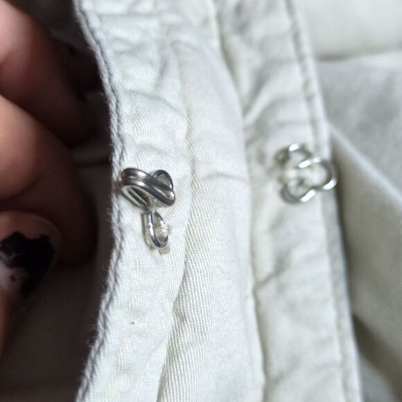 Women's Cotton Khaki Military Jacket Hook & Eye Closure  3/4 Sleeve - Sz 14/16 - Picture 7 of 8